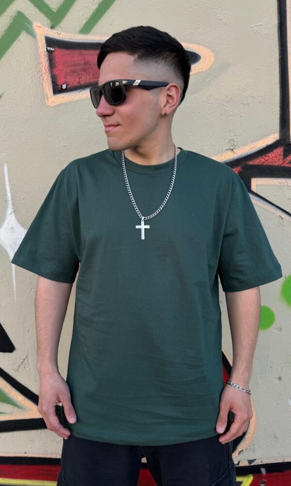 Remera basic oversize Verde Ingles
