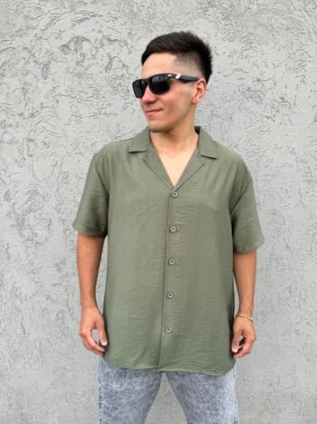 Camisa oversize lino verde