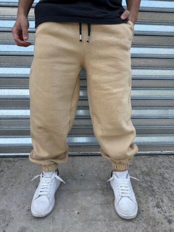Jogger algodon frisado Camel