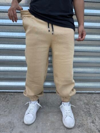 Jogger algodon frisado Camel - Imagen 3