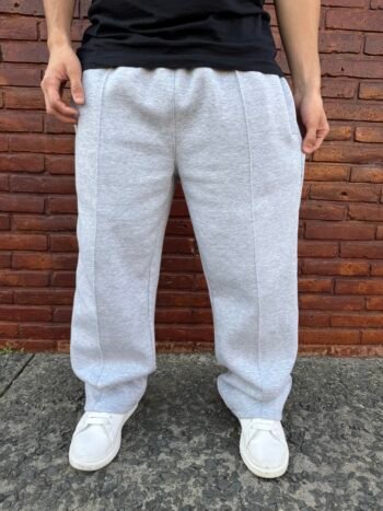 Jogging frisado linea gris melange