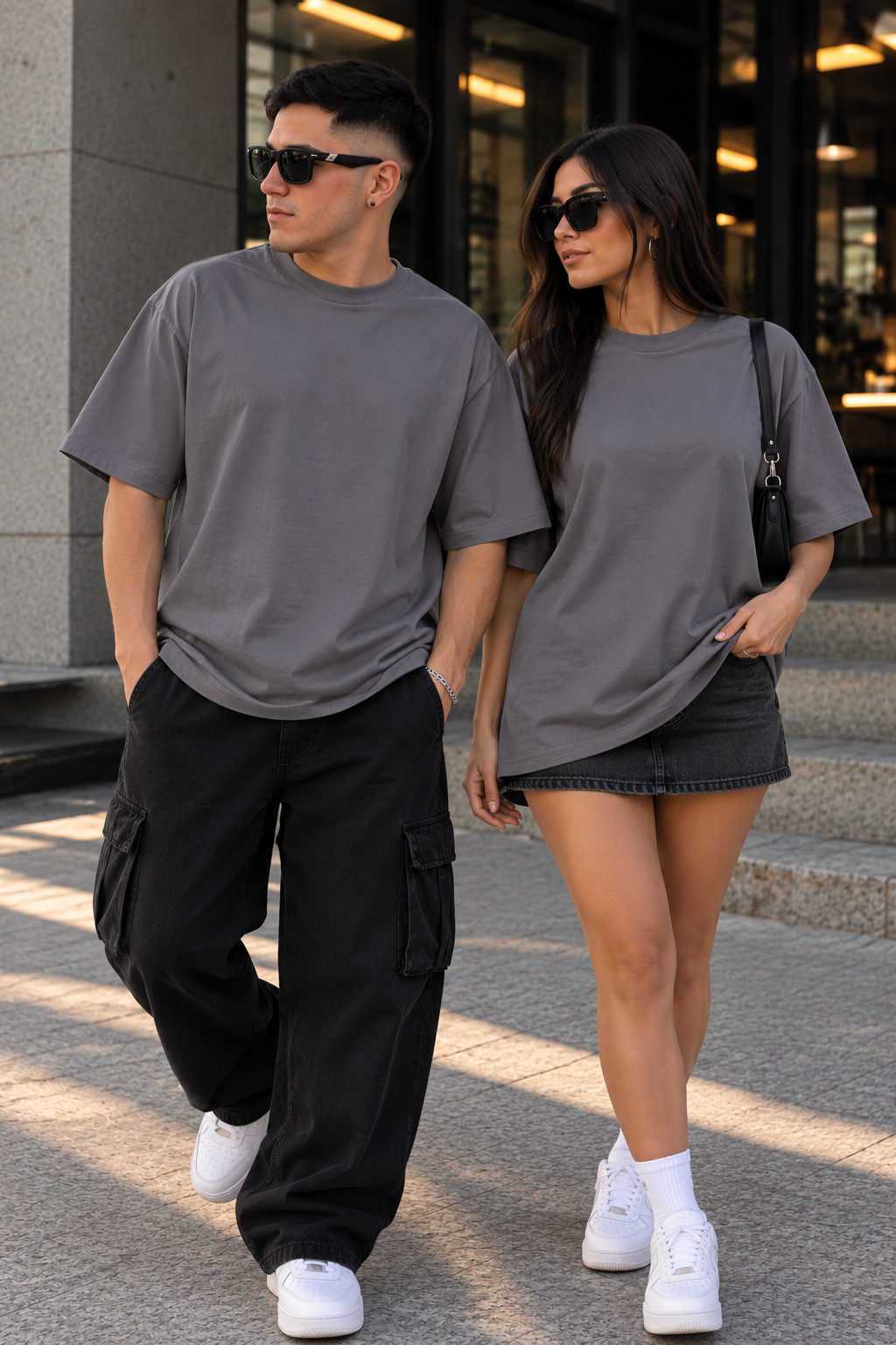 Remera basic oversize Gris topo - Imagen 4