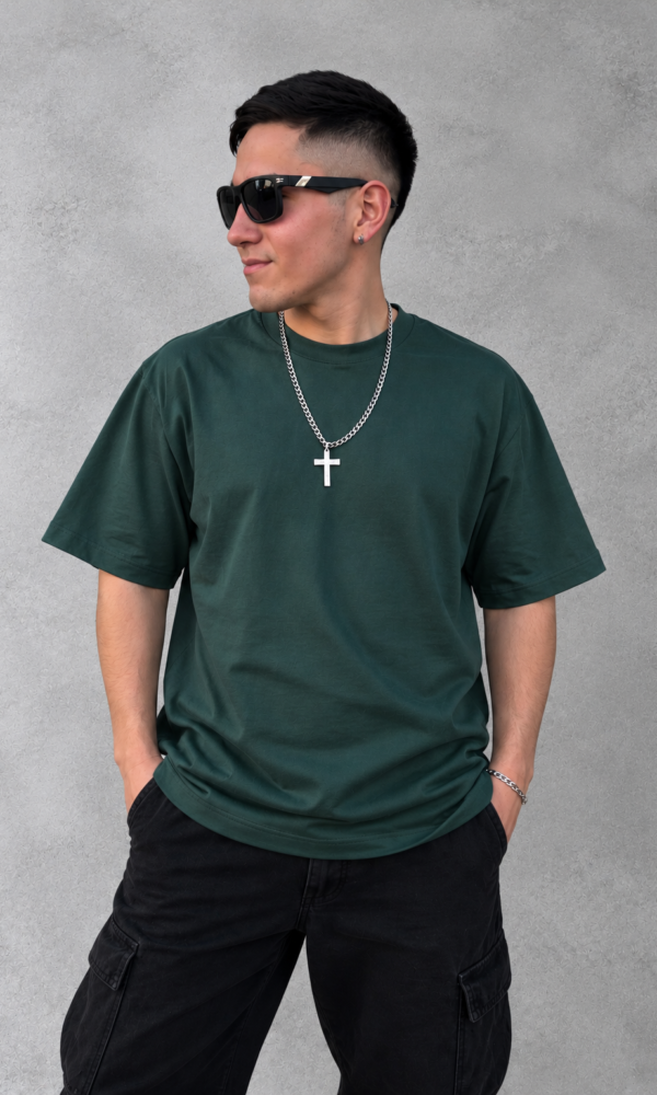 Remera basic oversize Verde Ingles