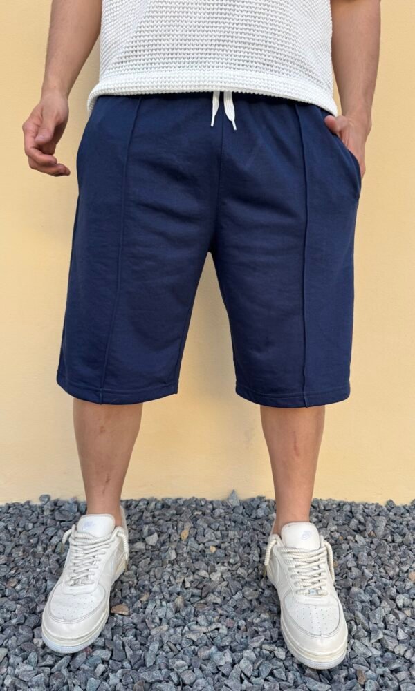 Bermuda oversize algodon rústico azul marino