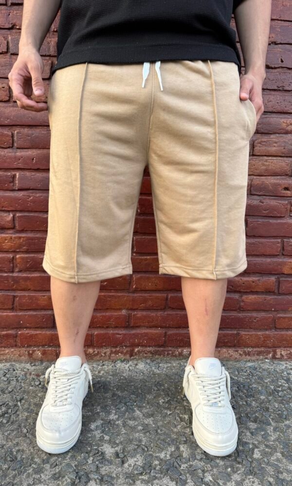 Bermuda oversize algodon rústico beige