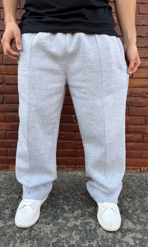 Jogging frisado linea gris melange