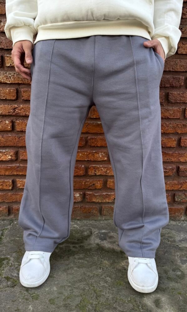 Jogging frisado linea gris topo