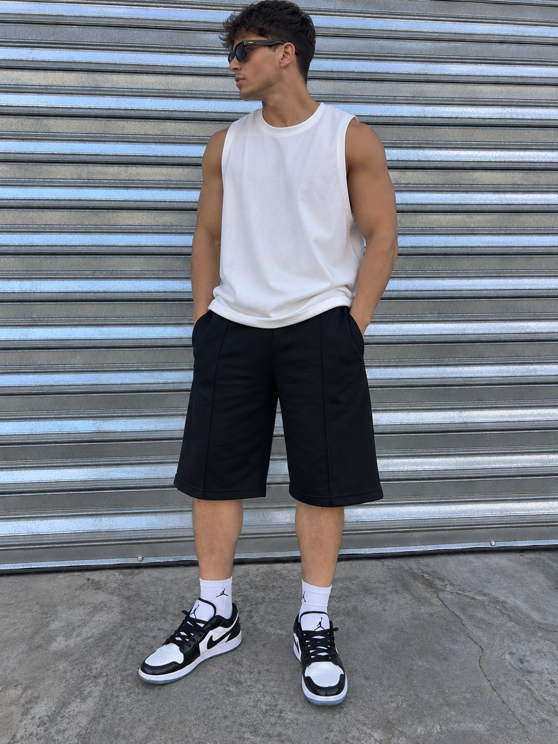 Bermuda baggy unisex negra