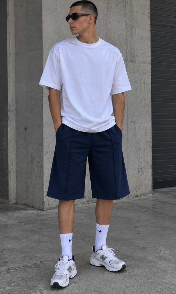 Bermuda baggy unisex azul