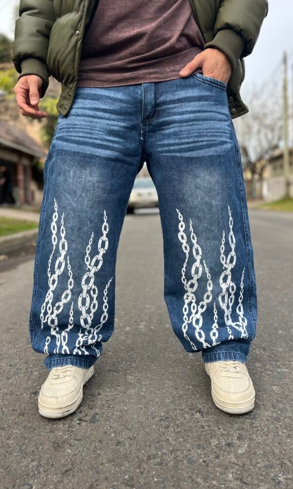 Jean Extra Baggy cadena blue