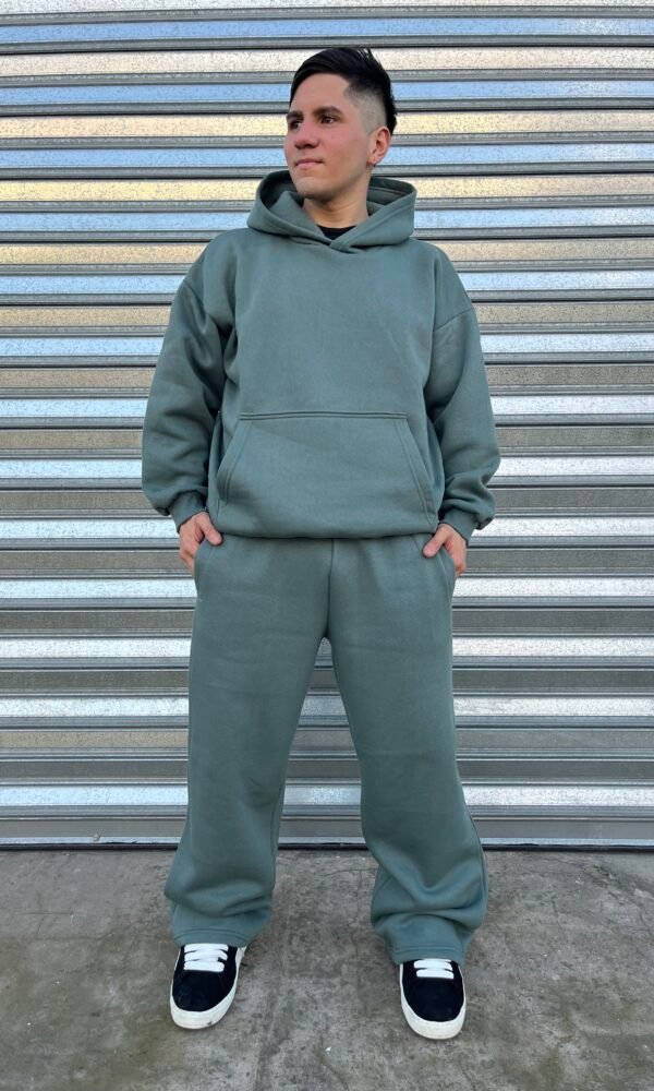Conjunto oversize frisado verde